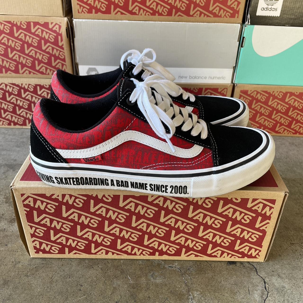 Vans Old Skool Pro Color: (Baker) Red, Black,... - Depop