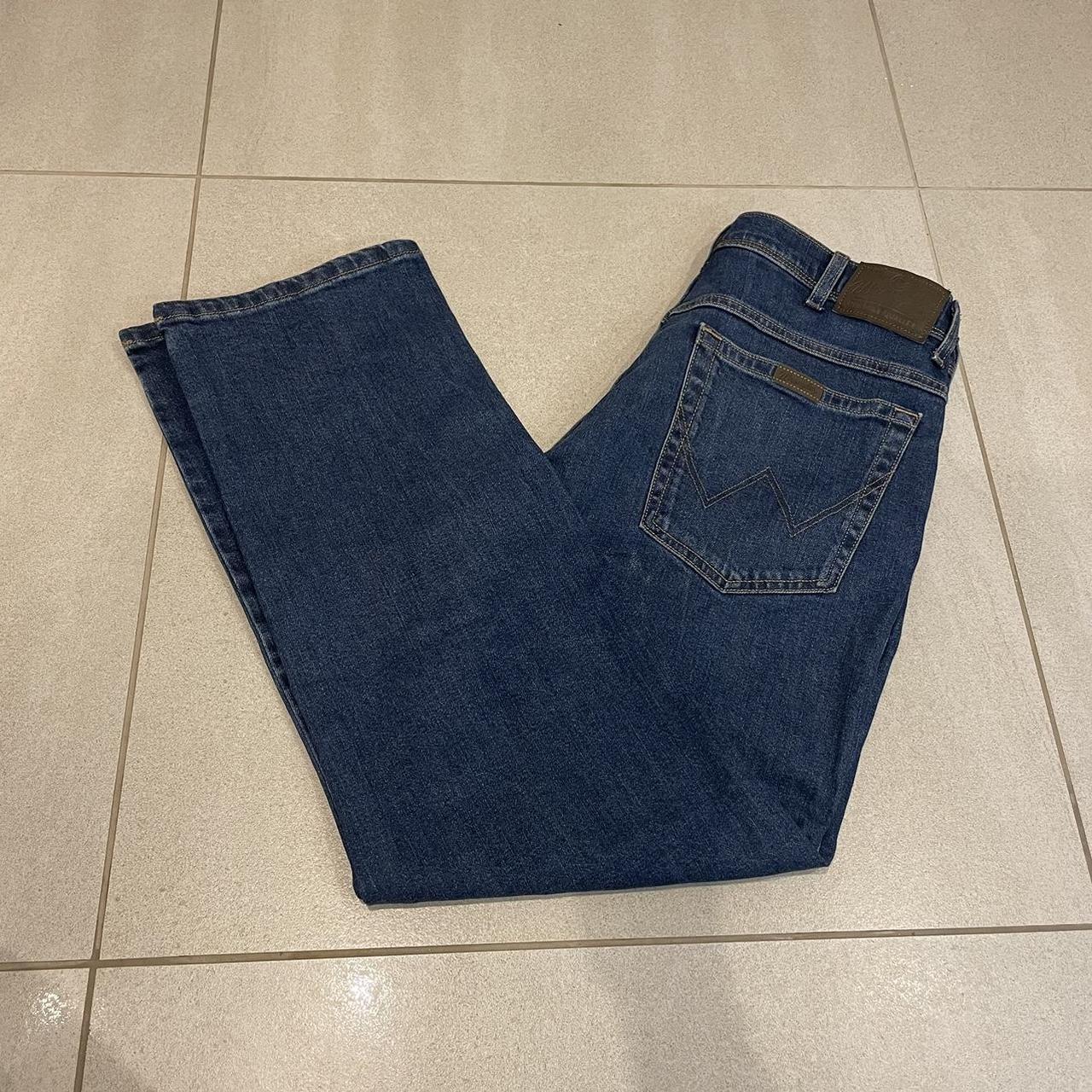 Dark Blue Wrangler Straight Fit Jeans Condition Depop