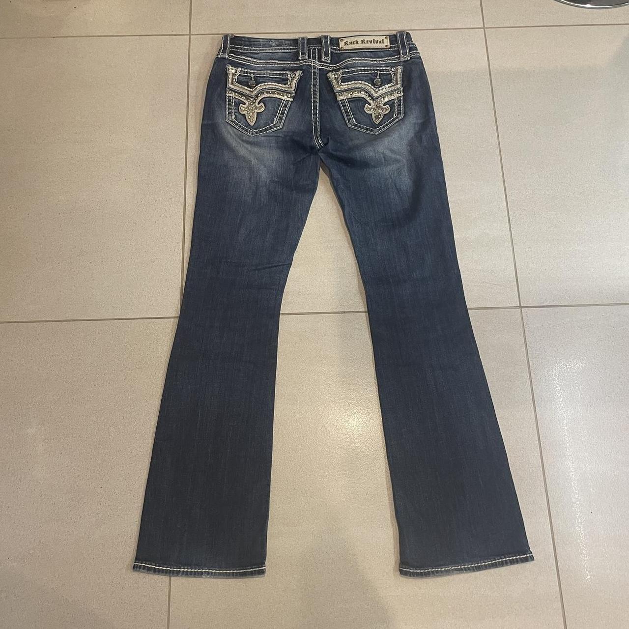 Y2k rock revival low rise/waist jeans Condition:... - Depop