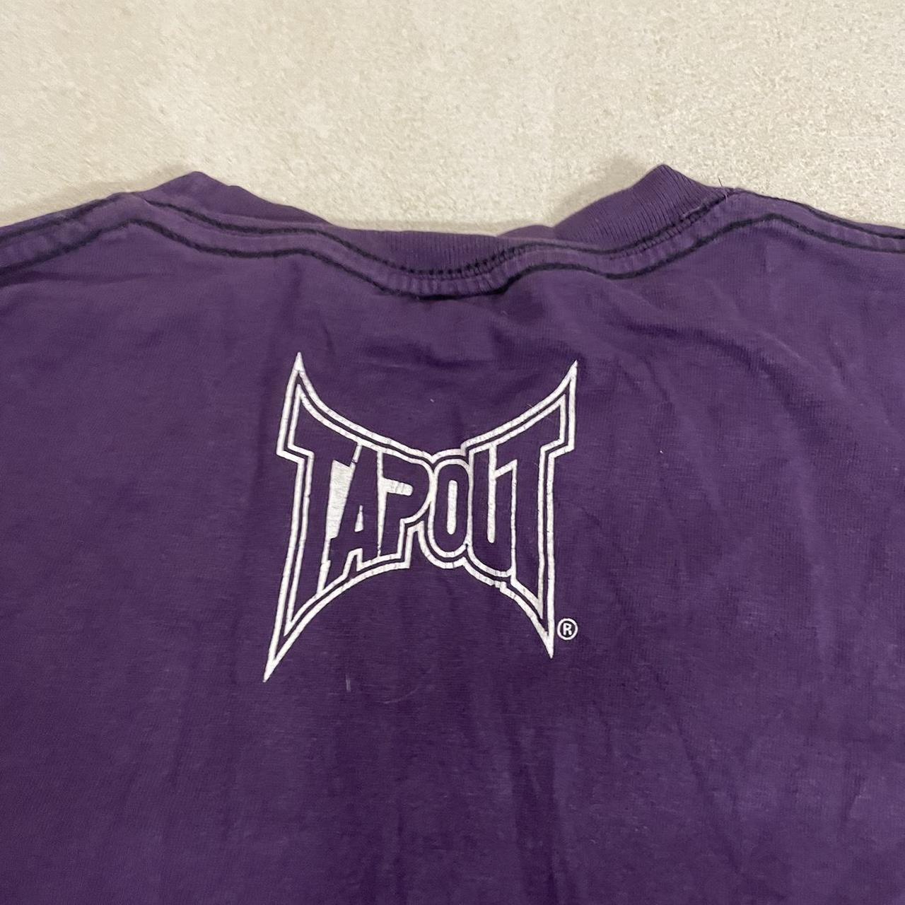 Y2k TAPOUT purple tshirt with large graphic print on... - Depop