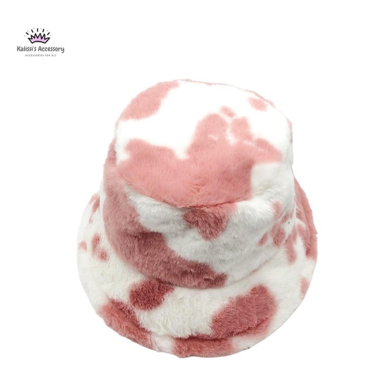 Women's Pink and White Hat Depop