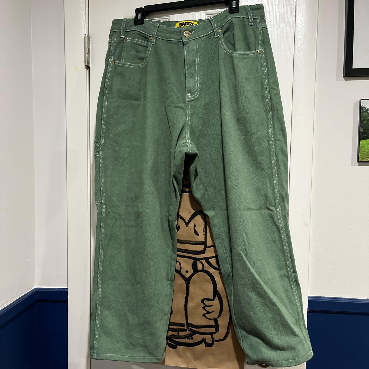 Butter Goods Men's Green Trousers Depop