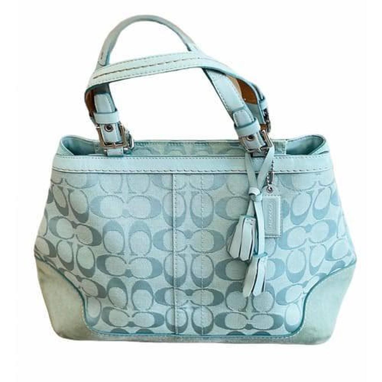 COACH Aqua Canvas and order Suede Handbag