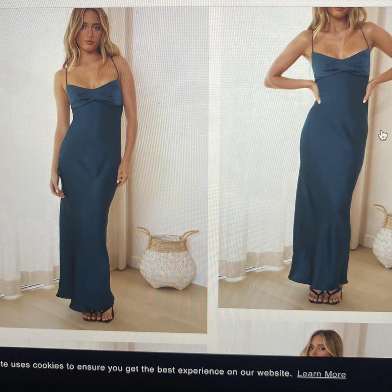 Dark green satin maxi dress - perfect for black tie... - Depop