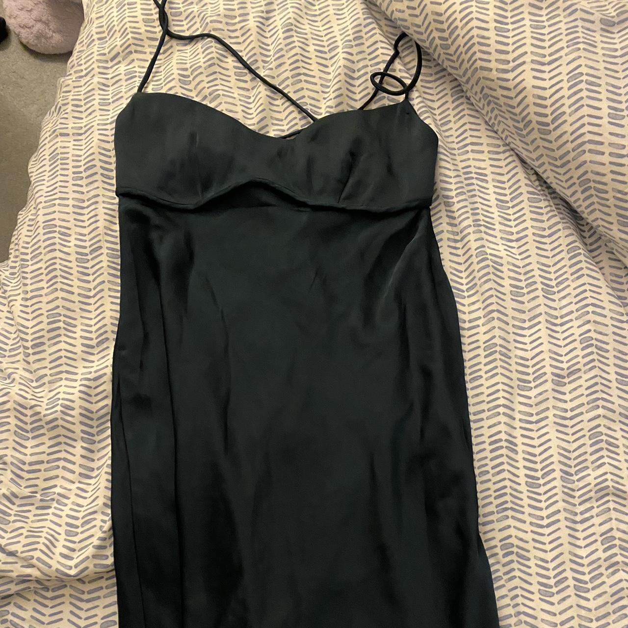 Dark green satin maxi dress - perfect for black tie... - Depop