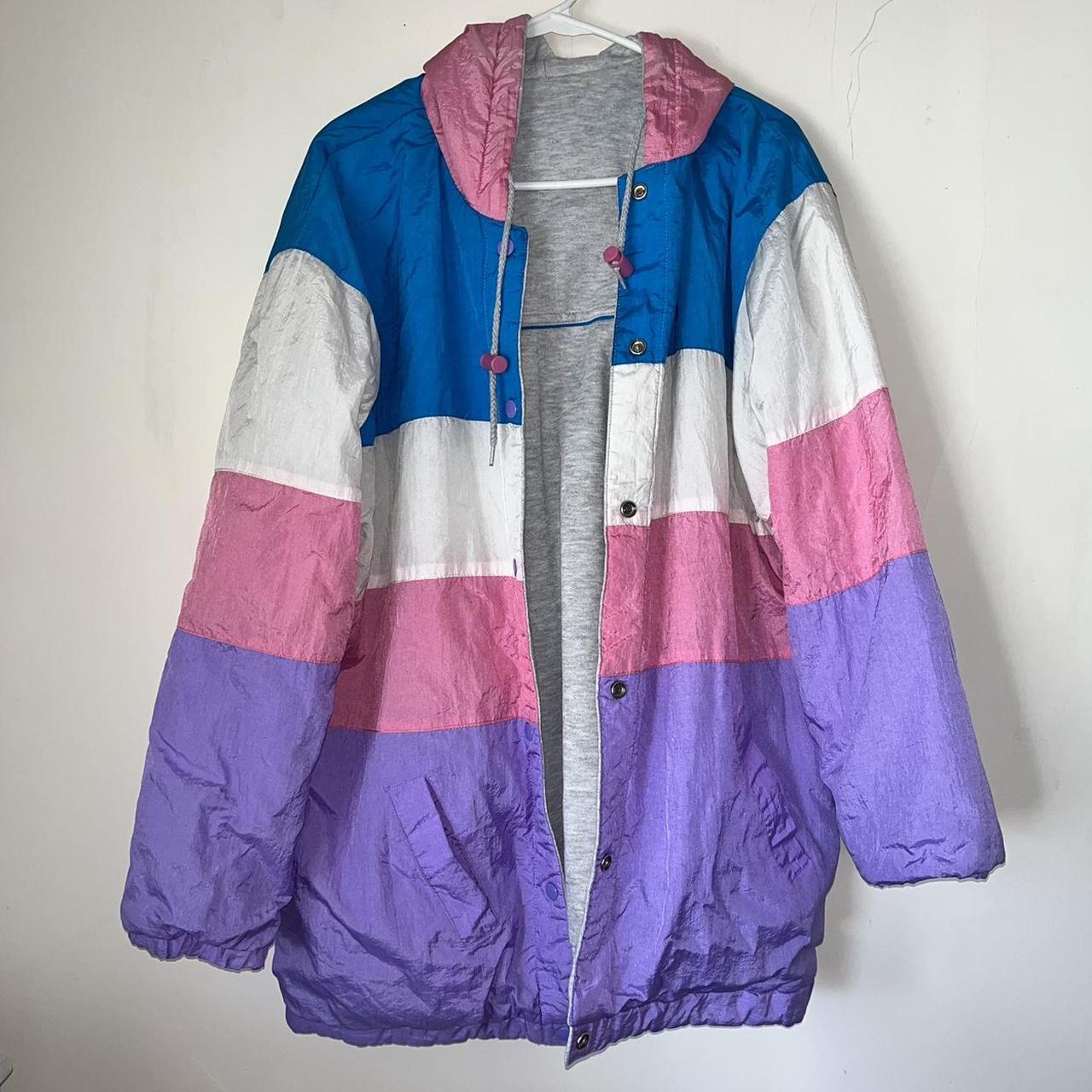 Trans flag jacket striped reversible windbreaker !... - Depop