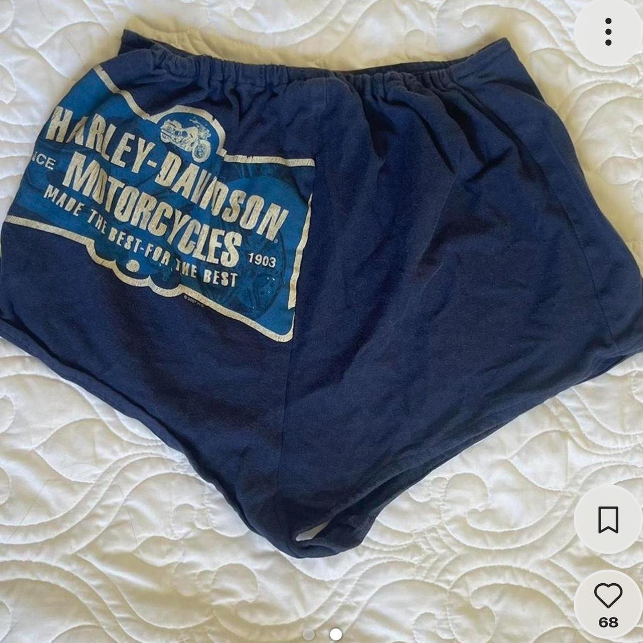 Vintage handmade shorts made out of a Harley... Depop