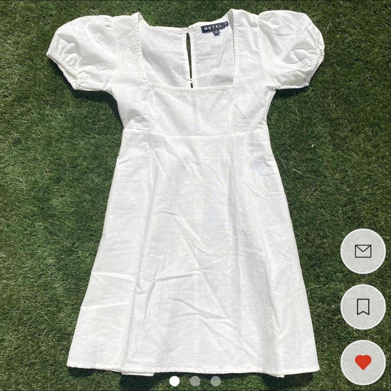 Motel Women's White Dress | Depop