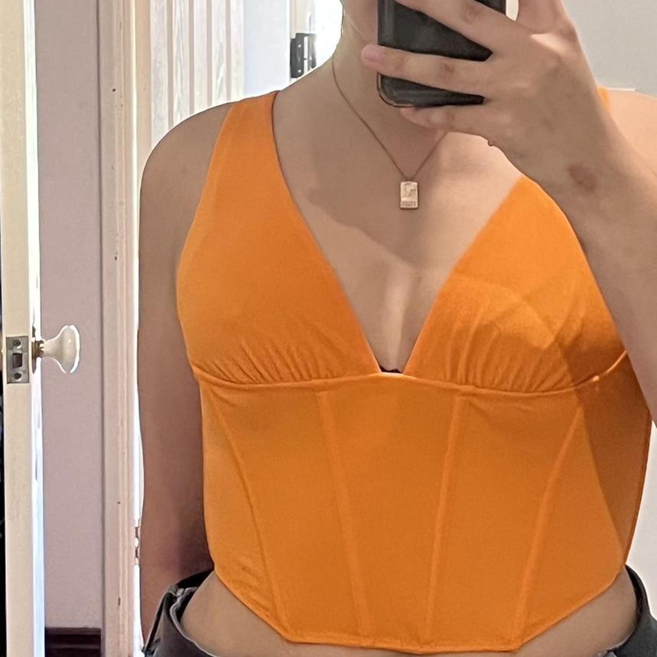 Glassons Orange Top Corset Style With Hook And Eye Depop 1886