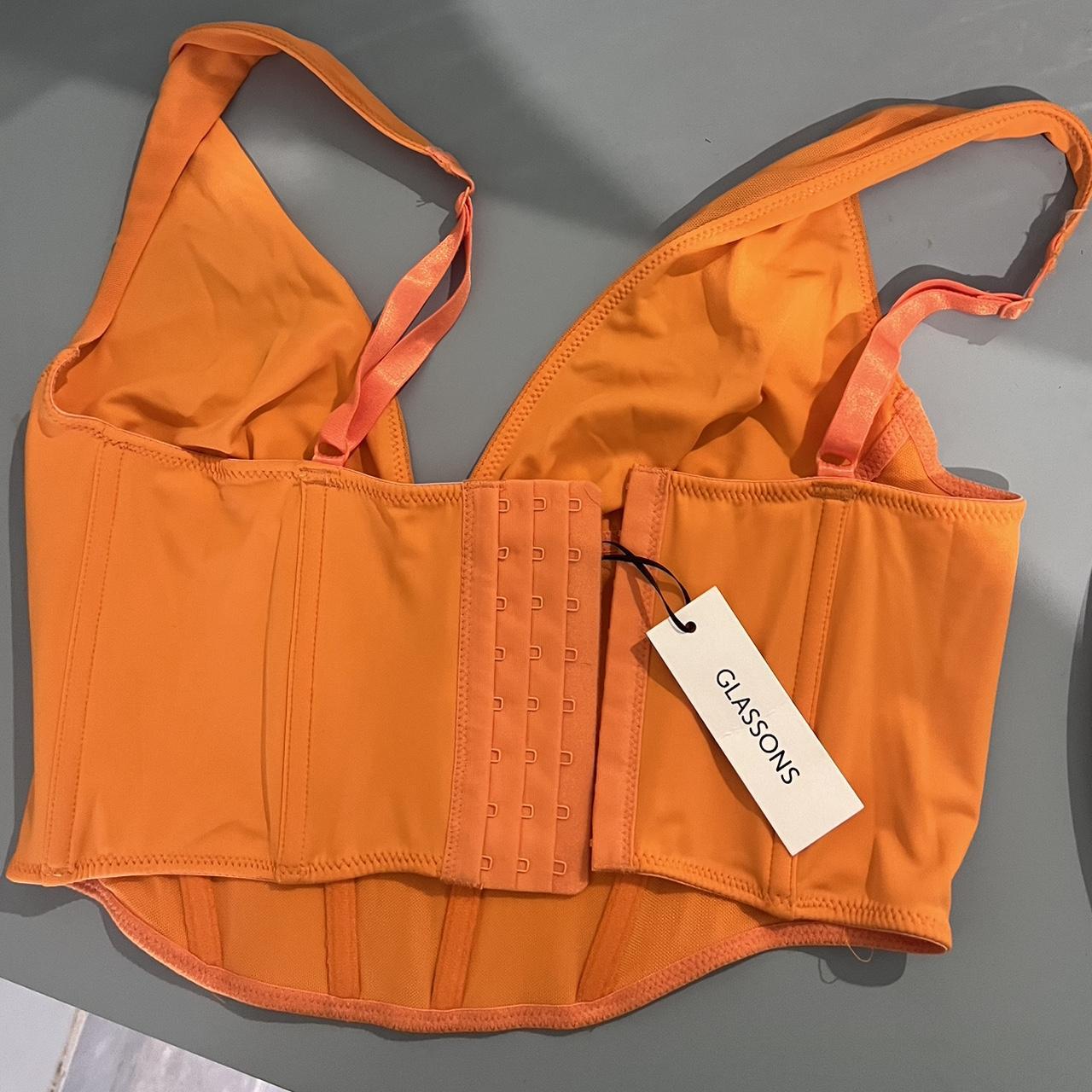 Glassons Orange Top Corset Style With Hook And Eye Depop 5863