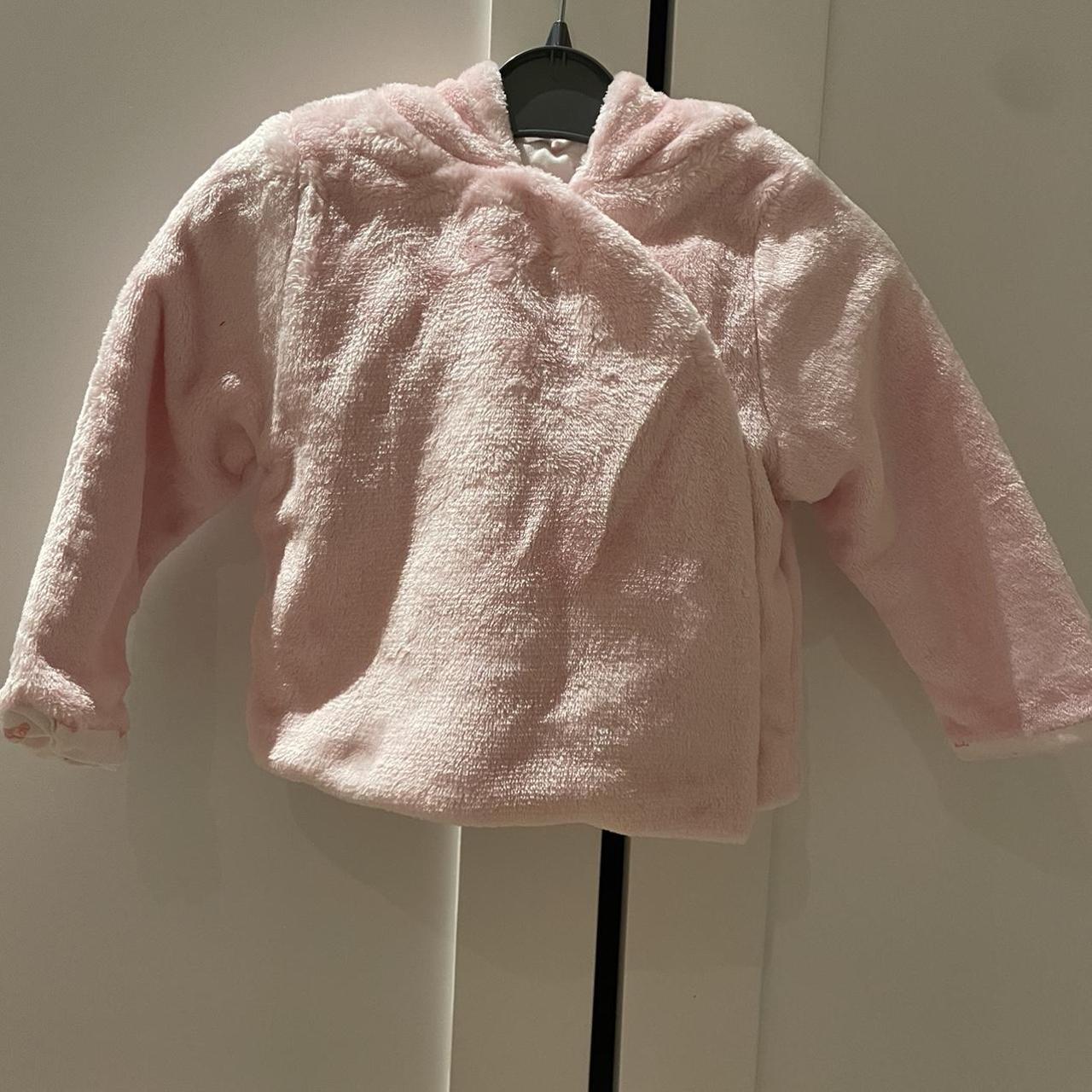 Mothercare Baby Girl Pink Fluffy Teddy Ears Jacket... Depop