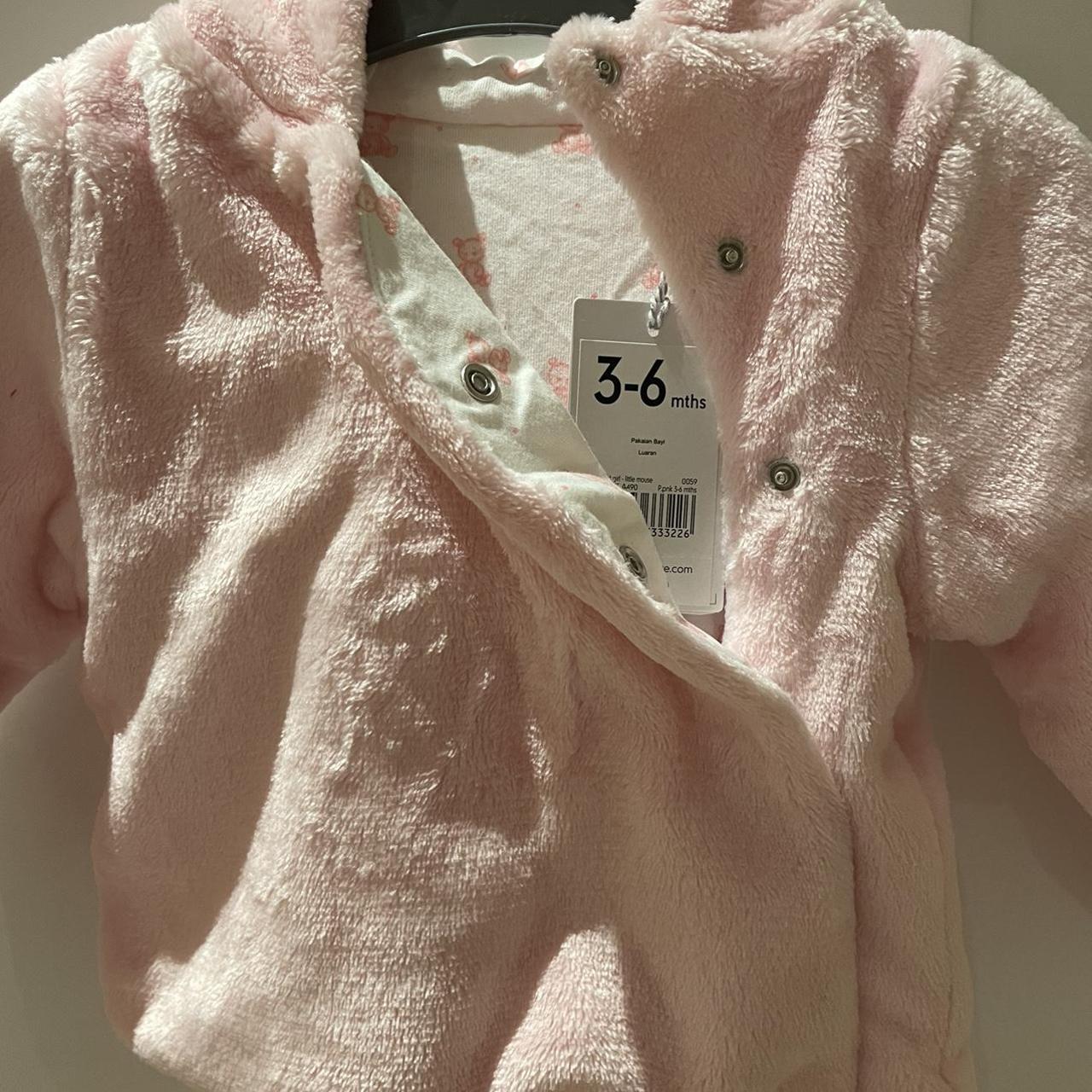 Mothercare Baby Girl Pink Fluffy Teddy Ears Jacket... Depop