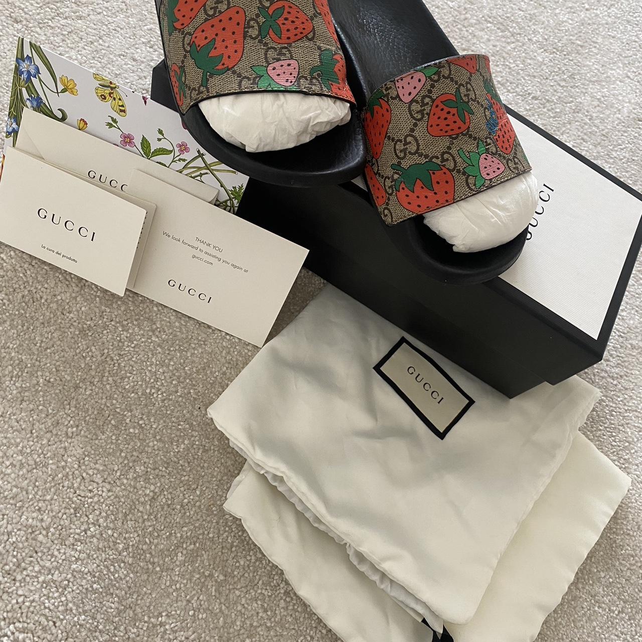 womens red gucci slides