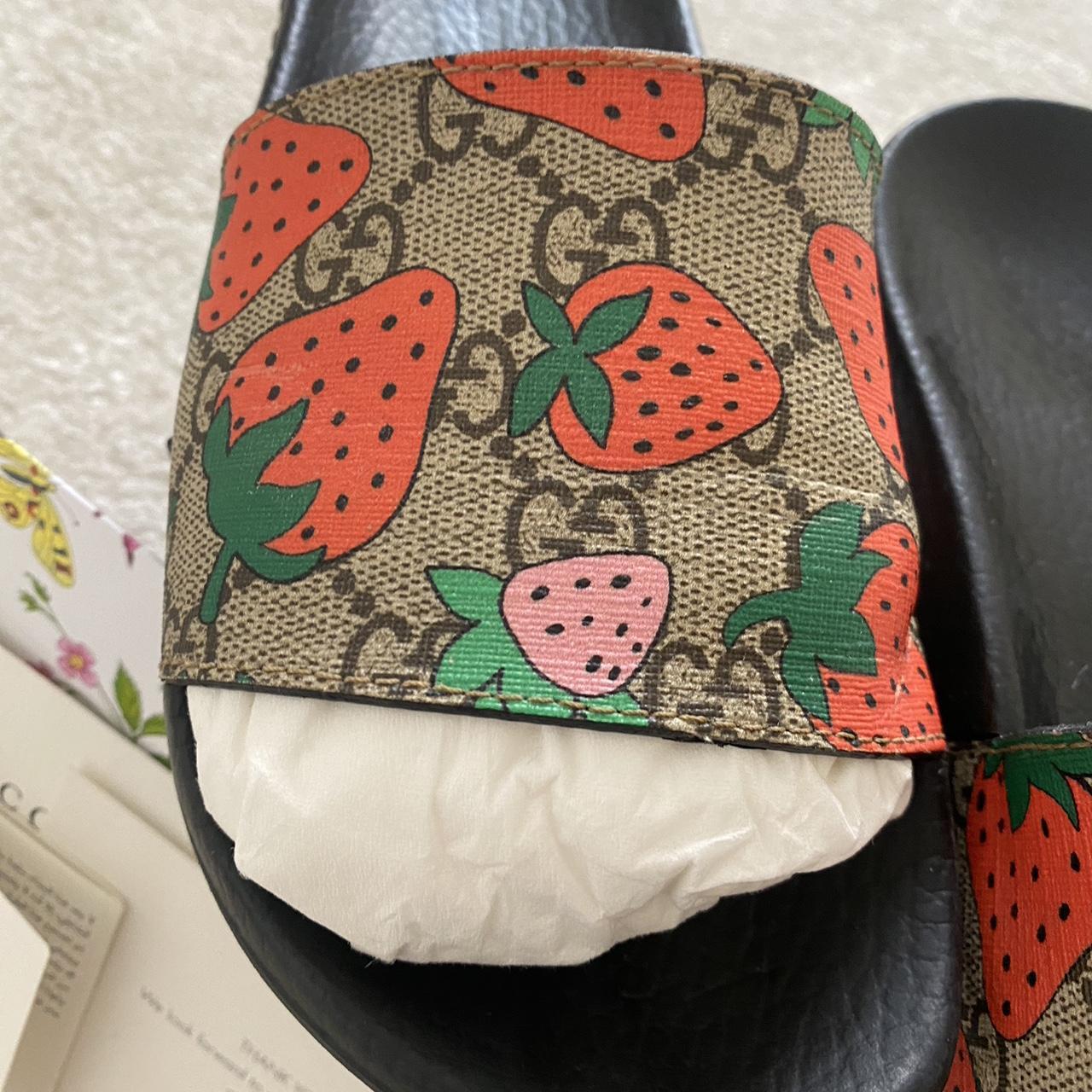 womens red gucci slides