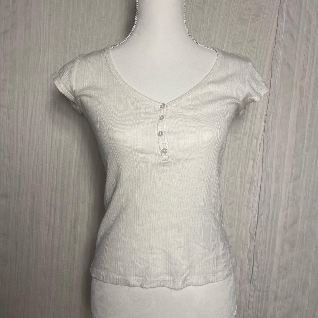 Wet seal made in USA white basic shirt #wetseal... - Depop