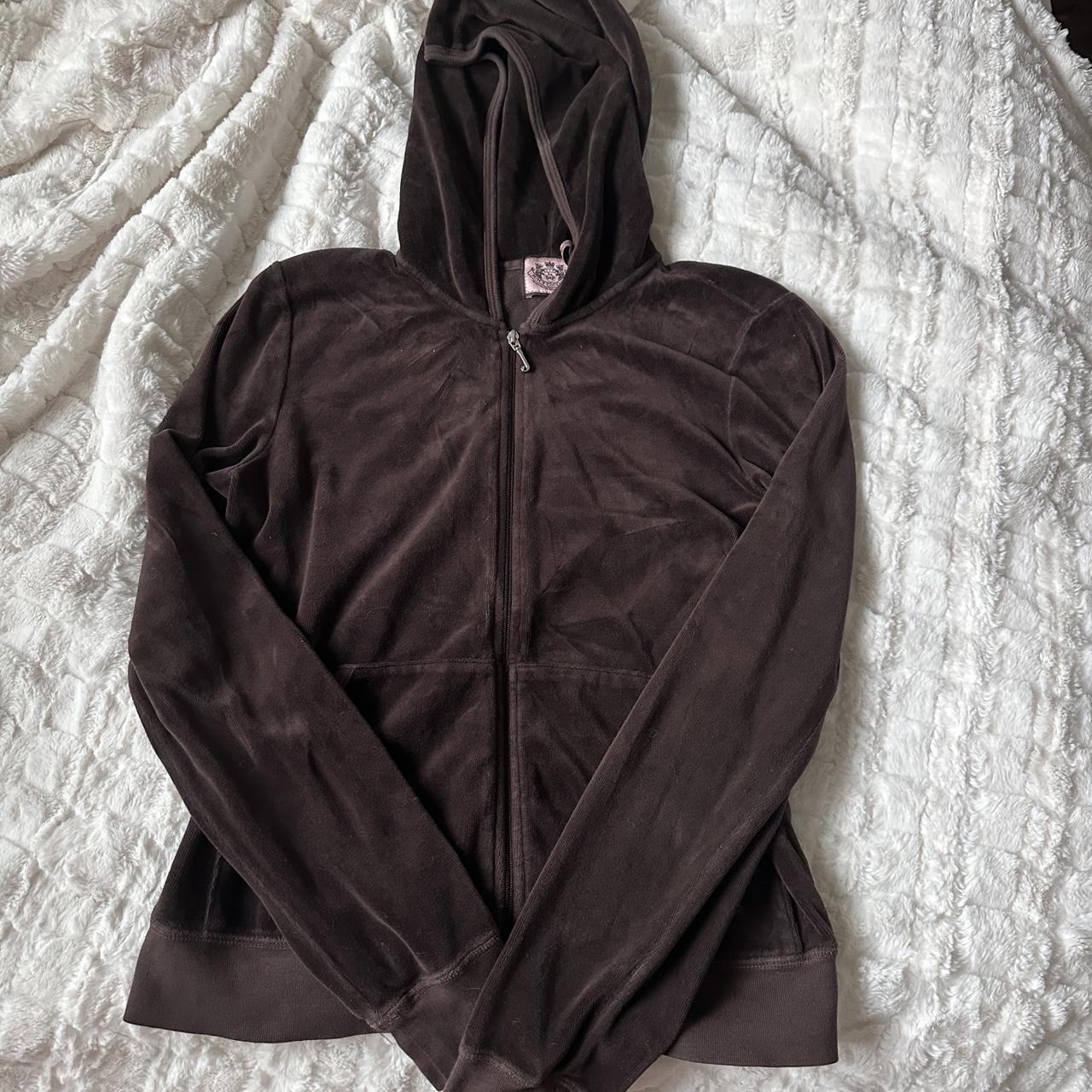 adorable juicy couture brown hoodie in a size small.... - Depop