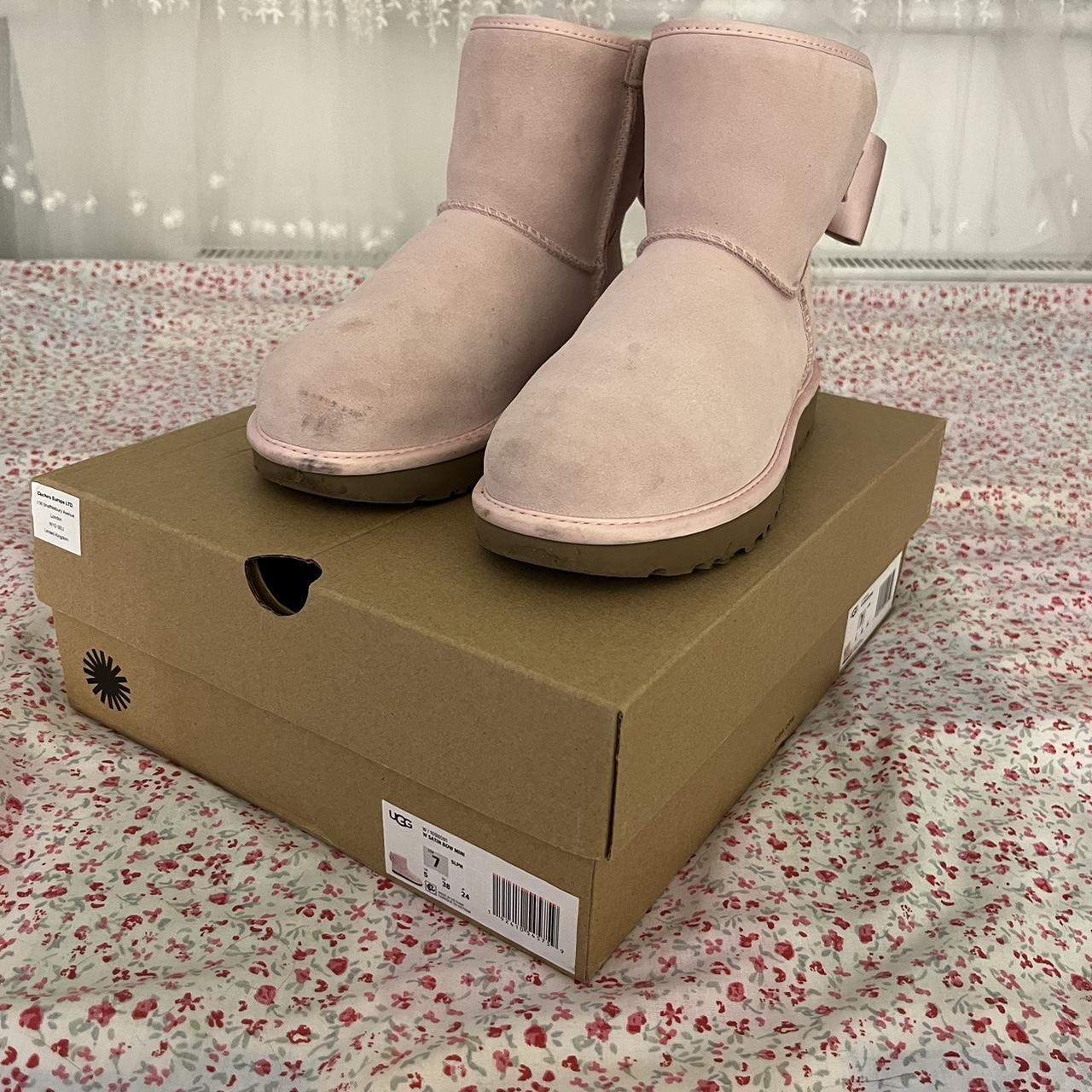 baby pink UGGS with satin bows Depop