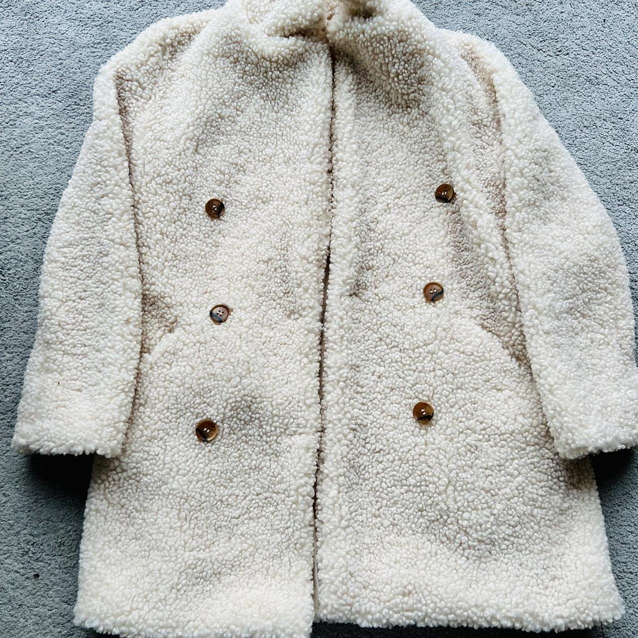 Topshop cream teddy bear coat Labelled UK 6 but... - Depop