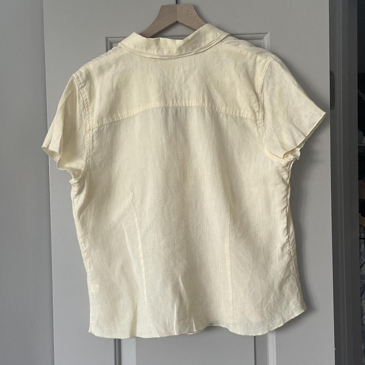 J. Jill 100 linen short sleeve yellow button... Depop