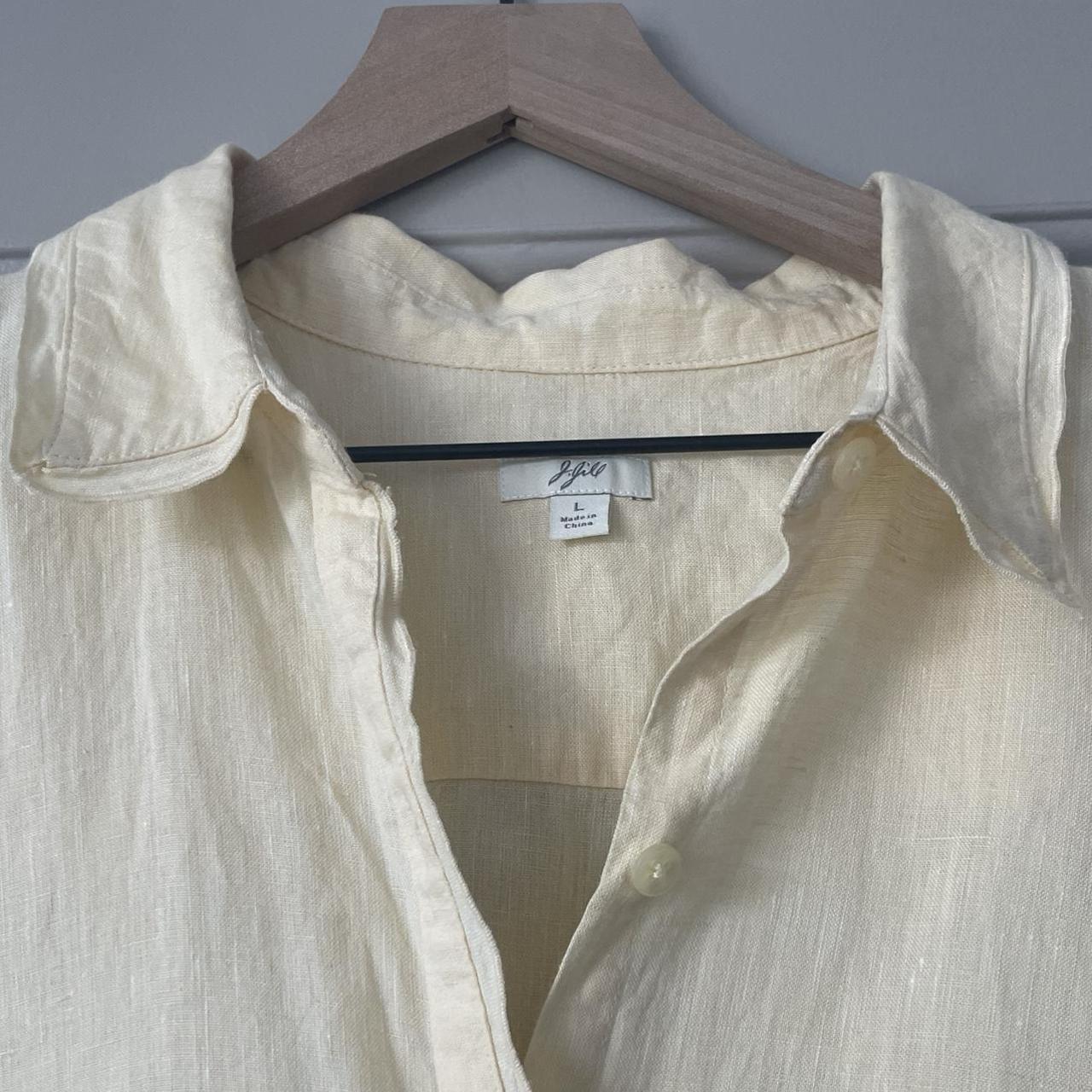 J. Jill 100 linen short sleeve yellow button... Depop