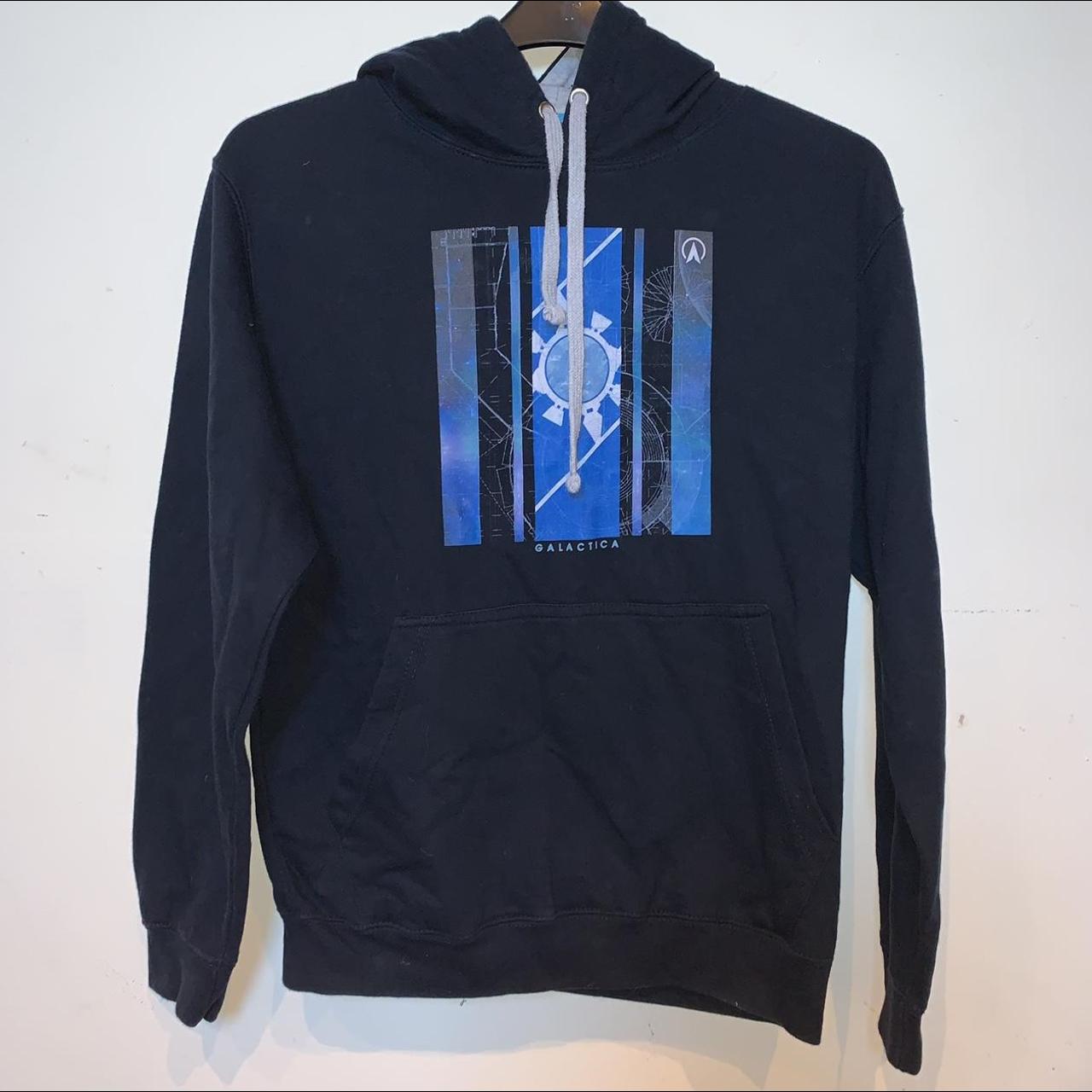 Men's Black and Blue Hoodie Depop