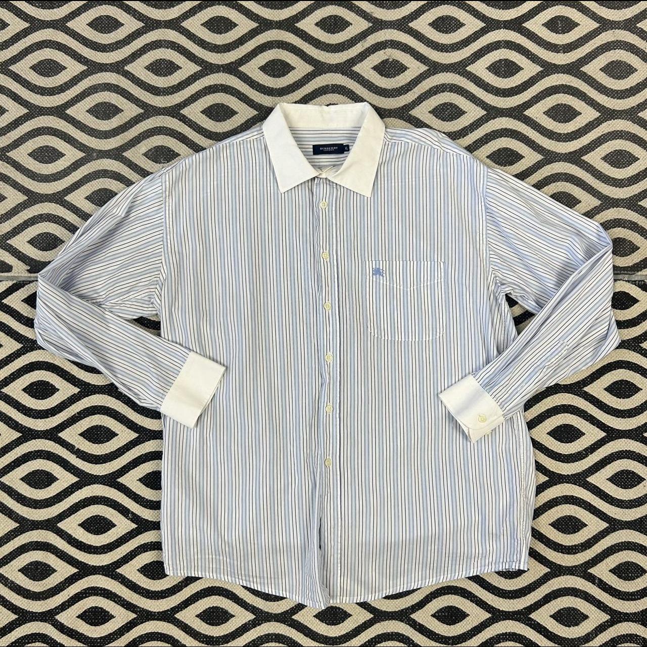 About - Vintage Striped Burberry Shirt, with a small... - Depop