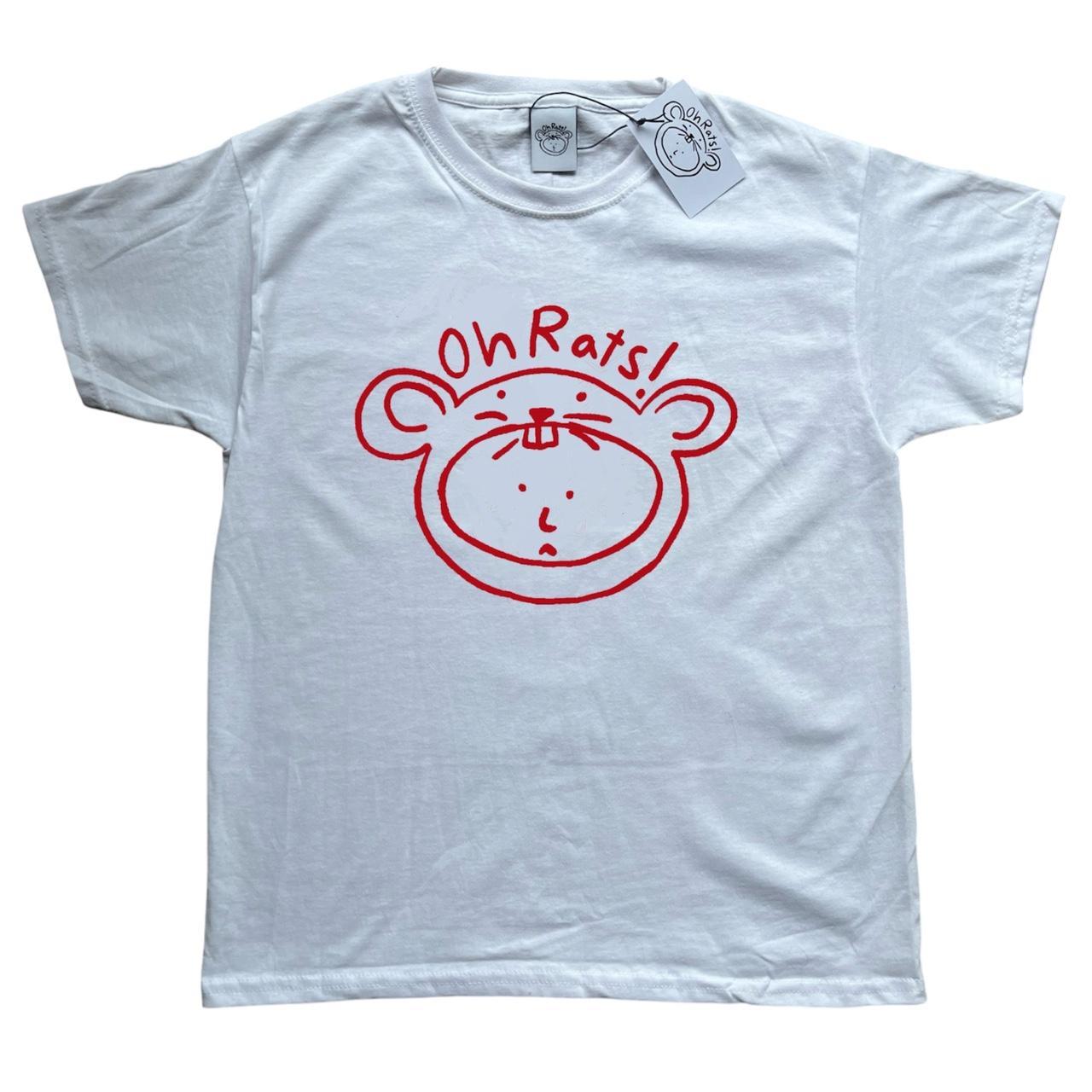 Oh Rats! Logo red on white baby Tee 🎀PLEASE ALLOW... - Depop