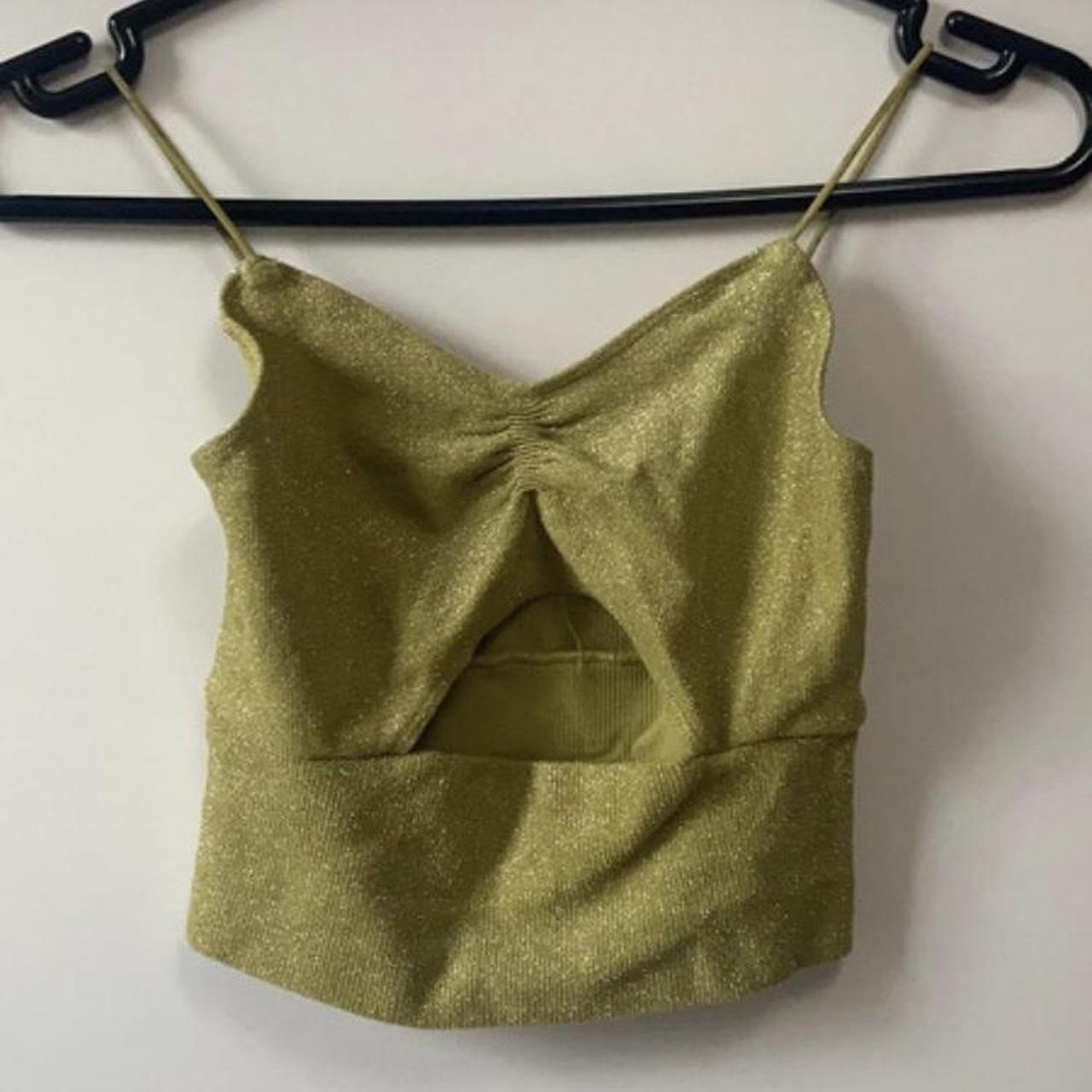 Urban Outfitters Women's Green Crop-top | Depop