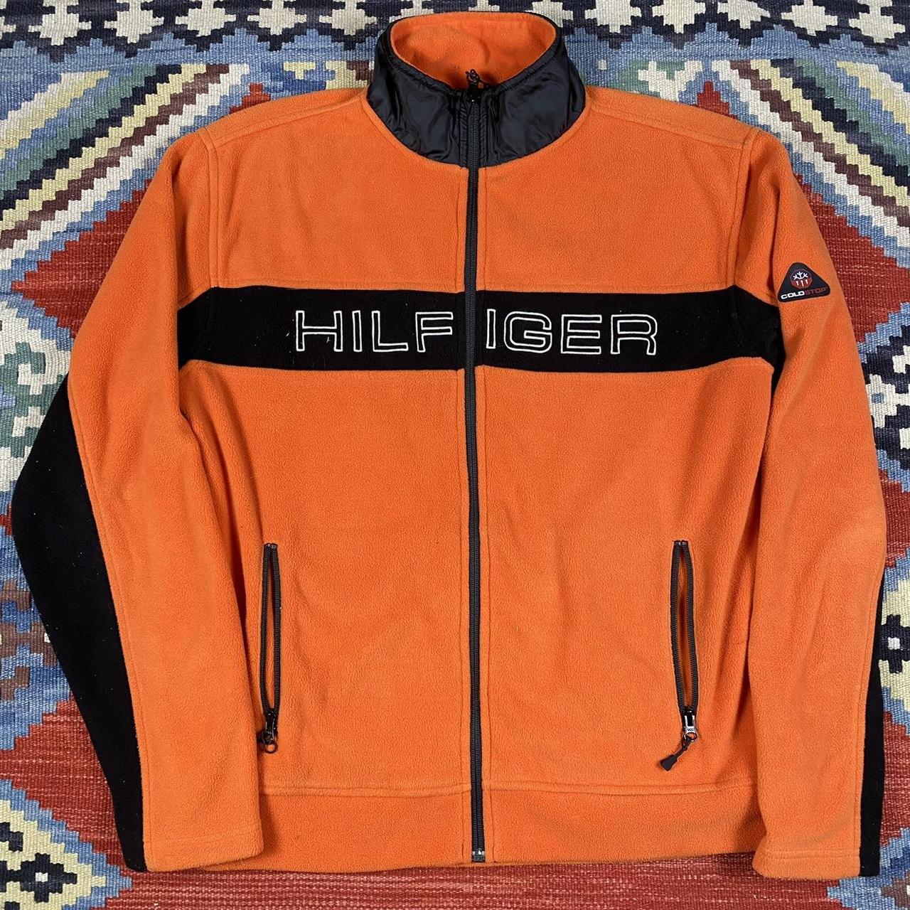 Vintage Tommy Hilfiger Fleece factory Zip Up Orange Jacket