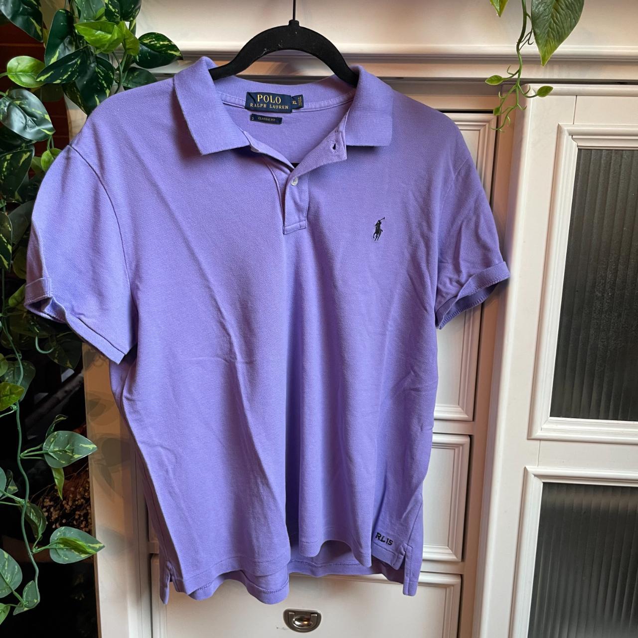 Polo Ralph Lauren Women's Purple and Black Polo-shirts | Depop