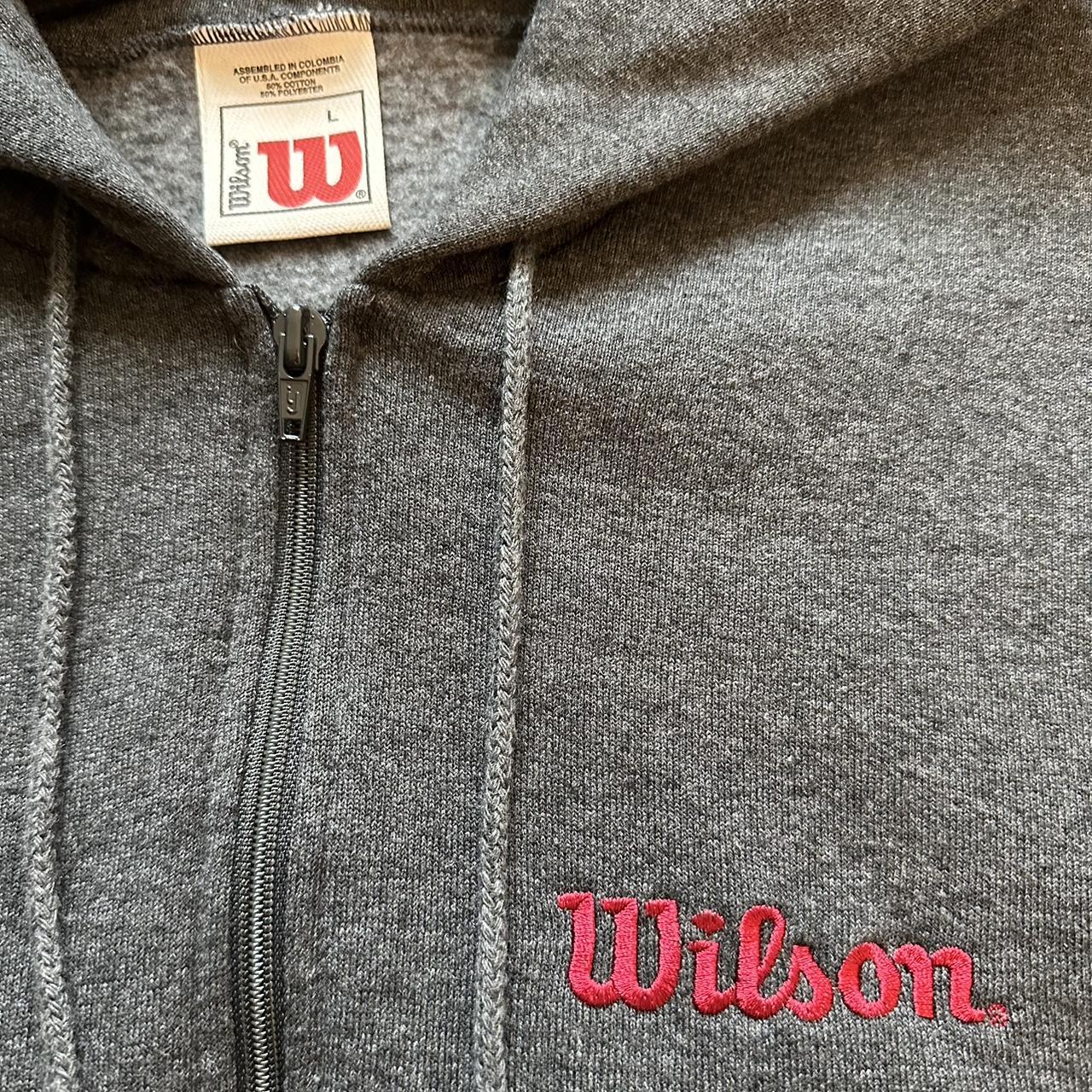 Vintage Style Wilson zip up hoodie sz L boxy... Depop