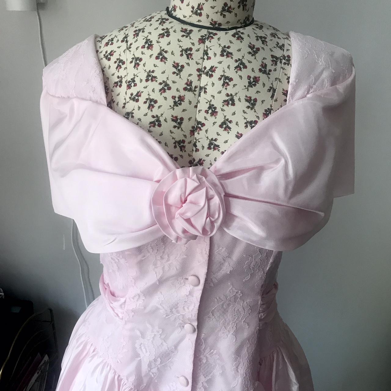 Pink taffeta dress clearance 80s