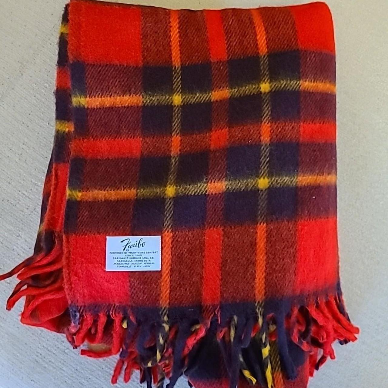 Faribault Woolen shops Mill Plaid Throw Blanket 40 X 53