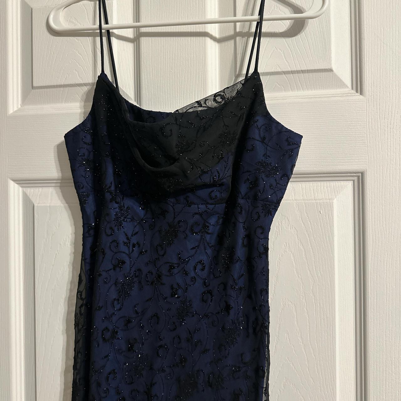 vintage nightway collections blue and black mesh. Depop