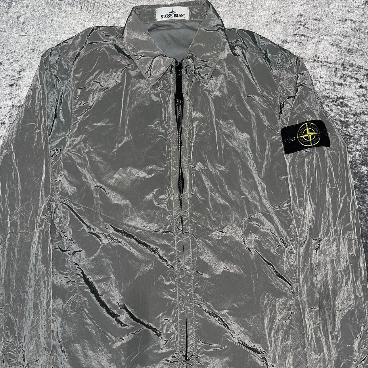 Stone island hotsell overshirt silver