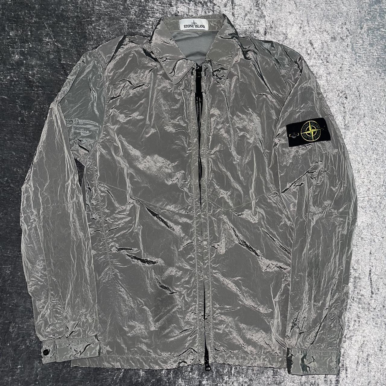 Stone island hotsell silver metallic jacket