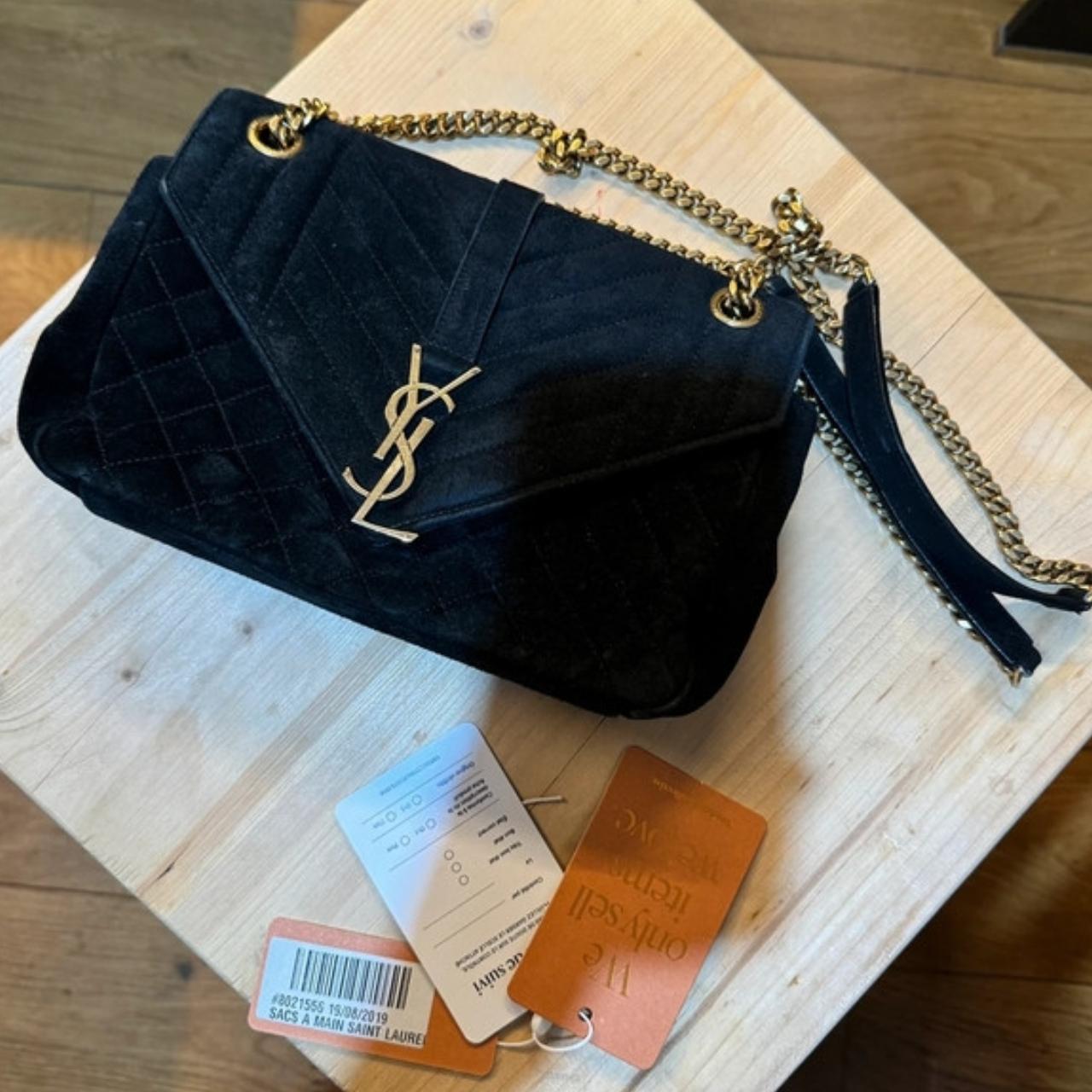 Yves Saint Laurent Collège Bag Suede Black Très Depop