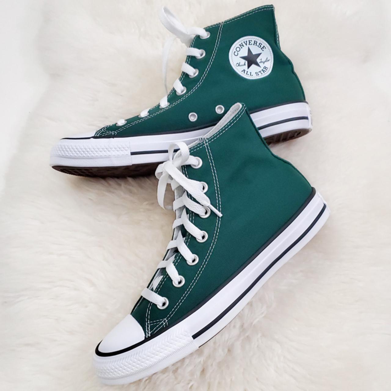 Forest green store converse high tops