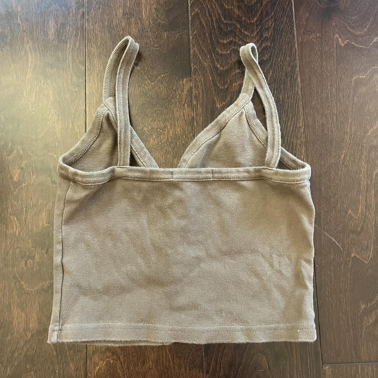 brandy brown button in the front tank Depop