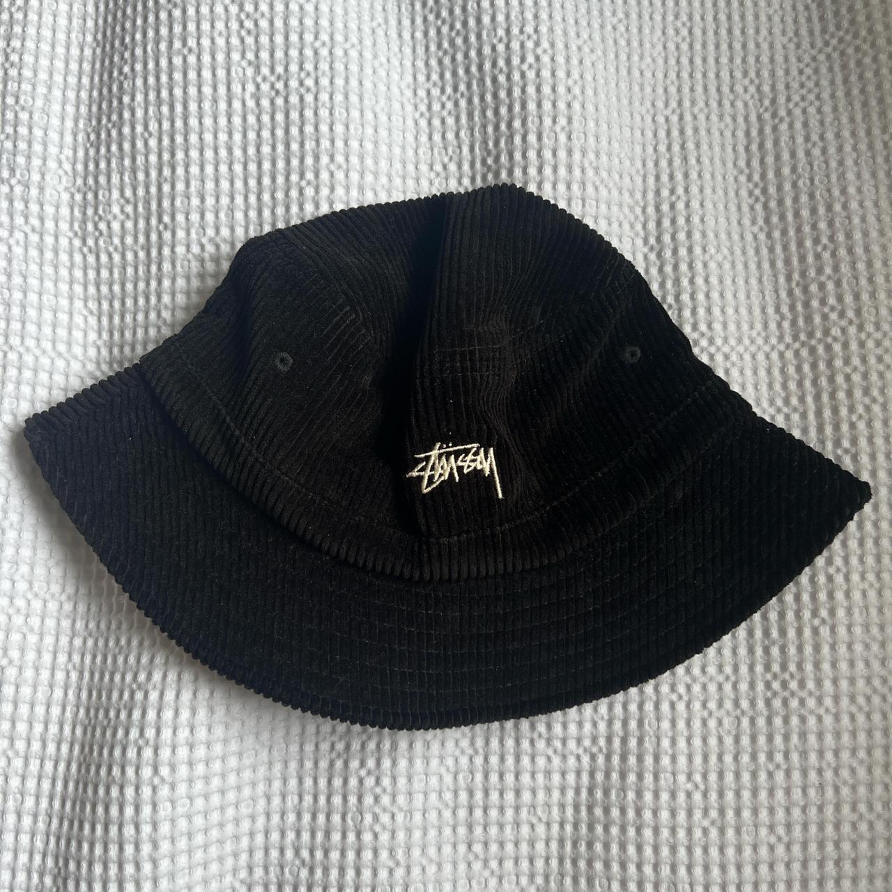 Black Stussy cord bucket hat. Size S M. Worn a few