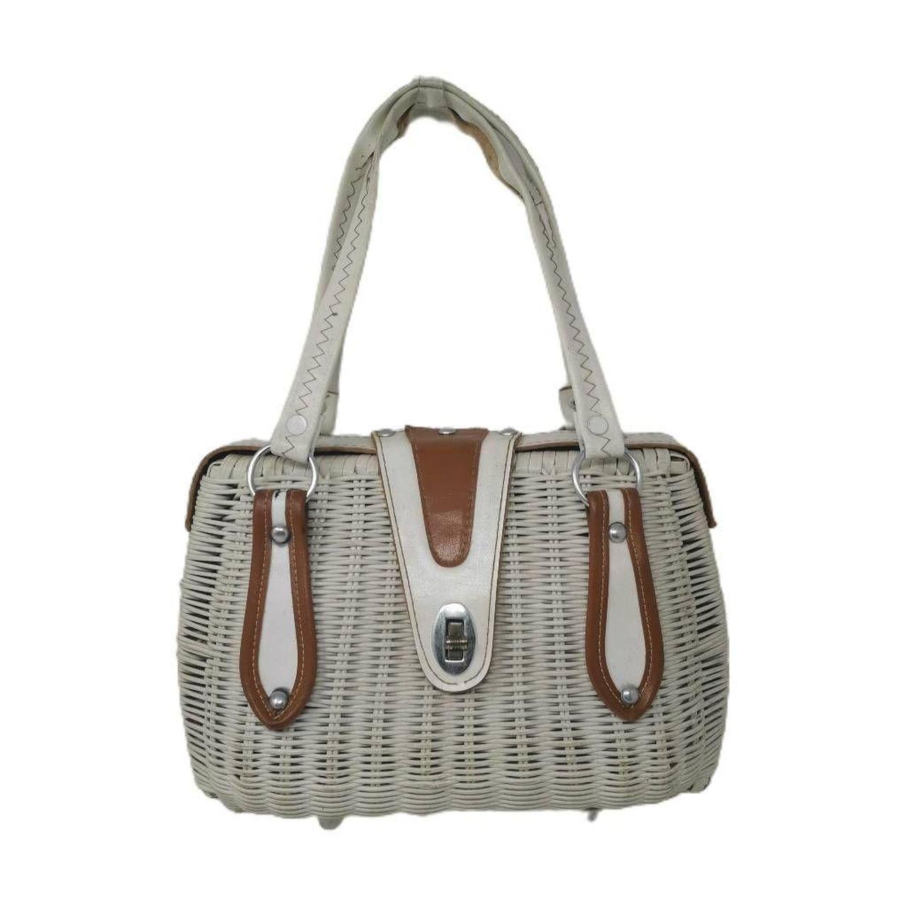 1960s Wicker Basket Purse with Leather Straps — Wayward Collection