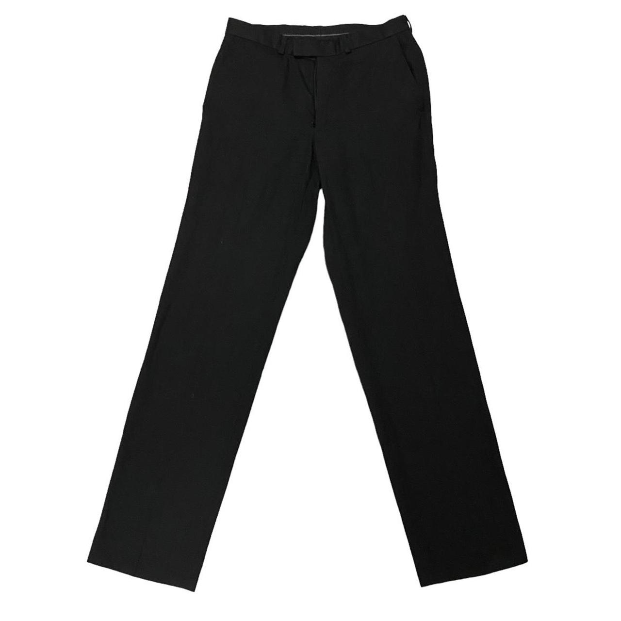 Black suit pant trousers with belt loop and pockets.... Depop