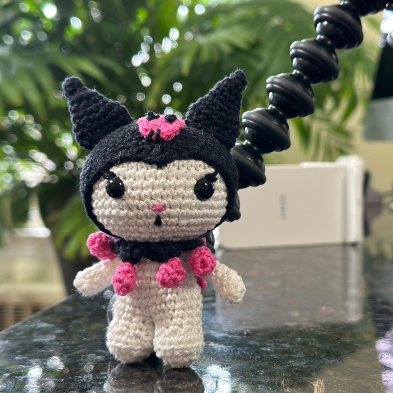 hand crocheted my melody kuromi amigurumi doll.... - Depop