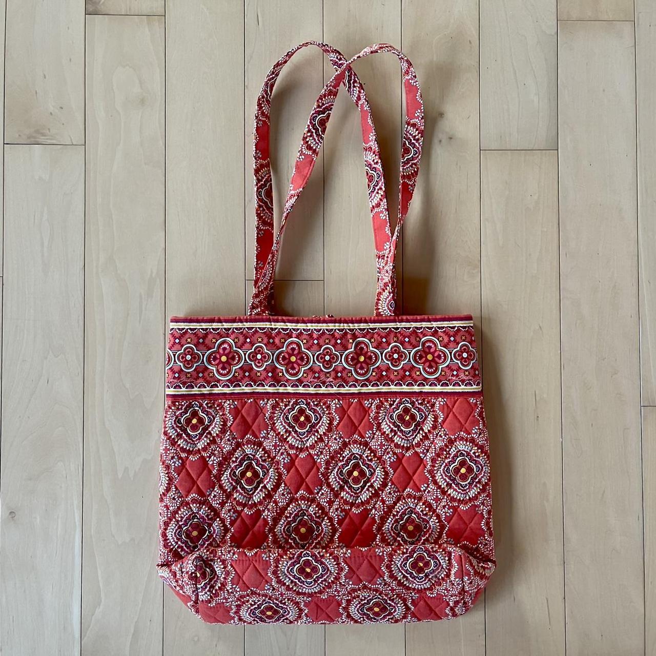 Vera bradley red online tote bag