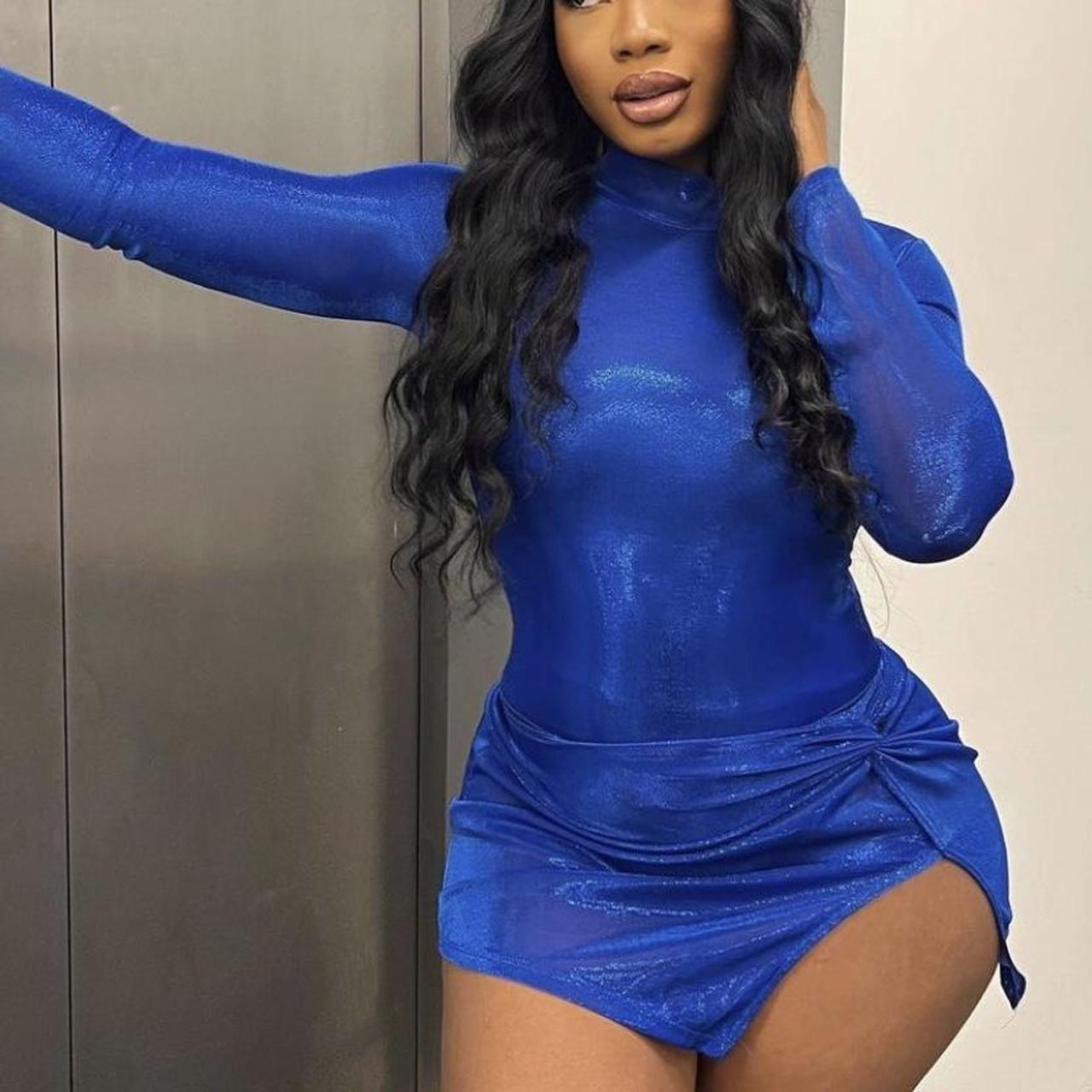 Women's Blue Bodysuit | Depop