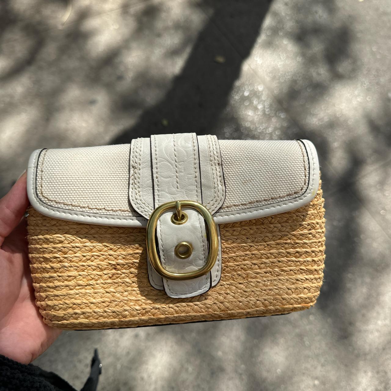 Outlet Coach Vintage Straw Wristlet