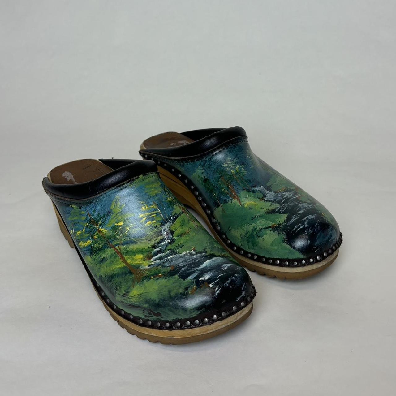 HAND PAINTED troentorp wooden clogs Depop