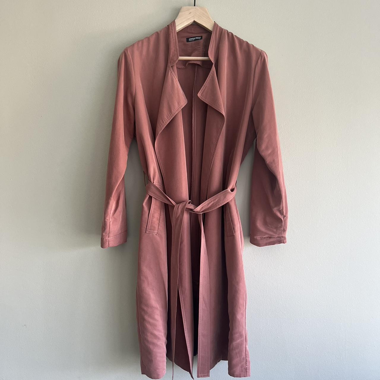 American Apparel dusty rose salmon pink trench. Depop