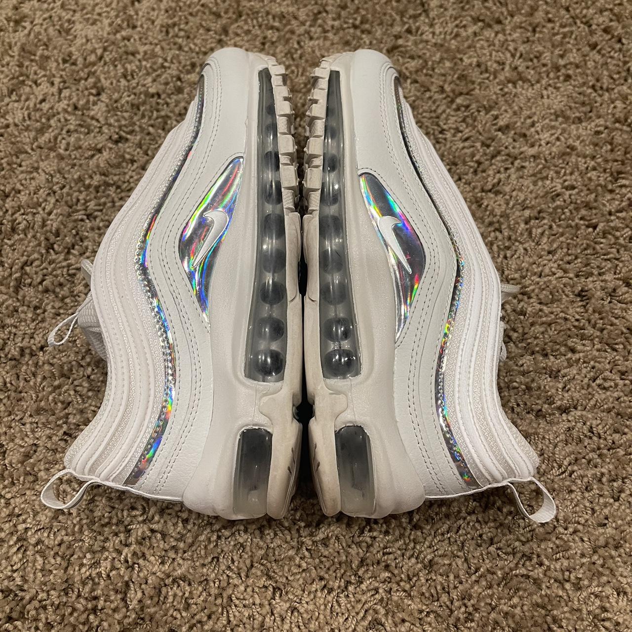 Nike air max 97 - iridescent white Used - excellent... - Depop
