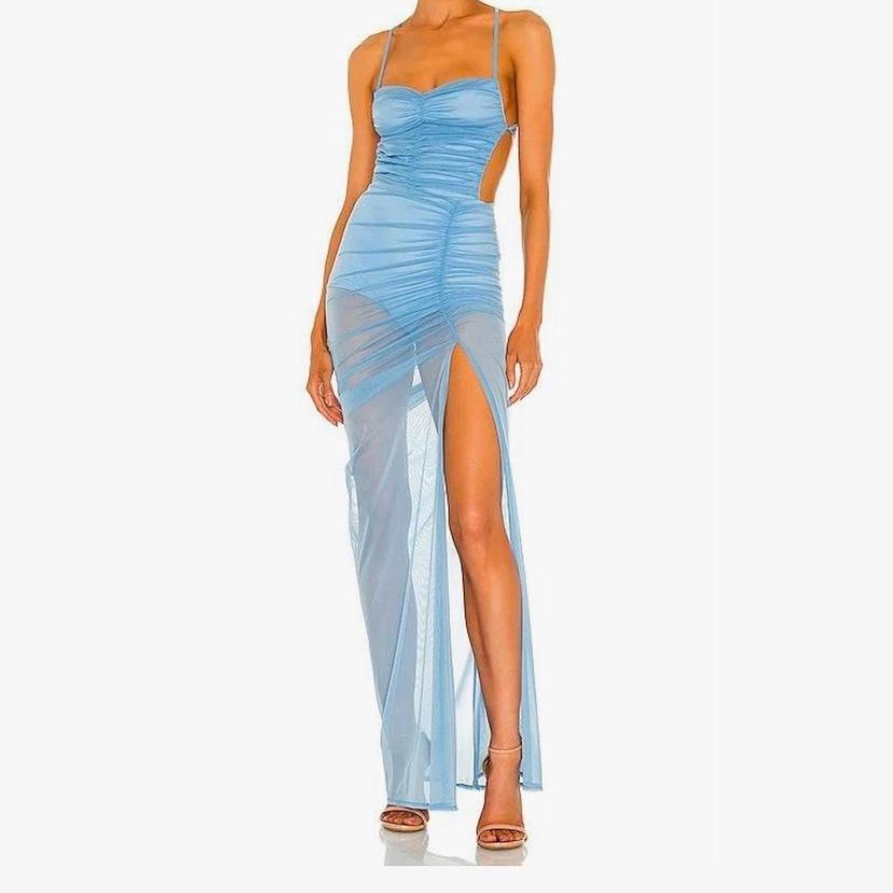Michael Costello x REVOLVE Follie Gown in Blue FOR... - Depop
